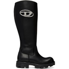 Diesel Black D-Hammer-Leather Knee-High Boots