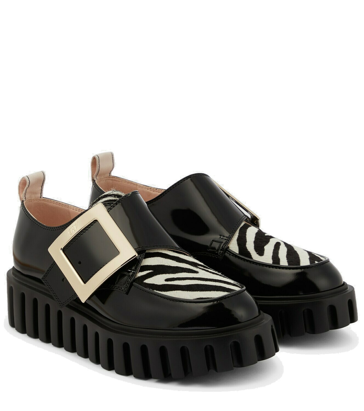 【送料 関税込】ROGER VIVIER Viv Go-Thick platform loafers Roger Vivier Viv' Go-Thick leather platform loafers Roger Vivier