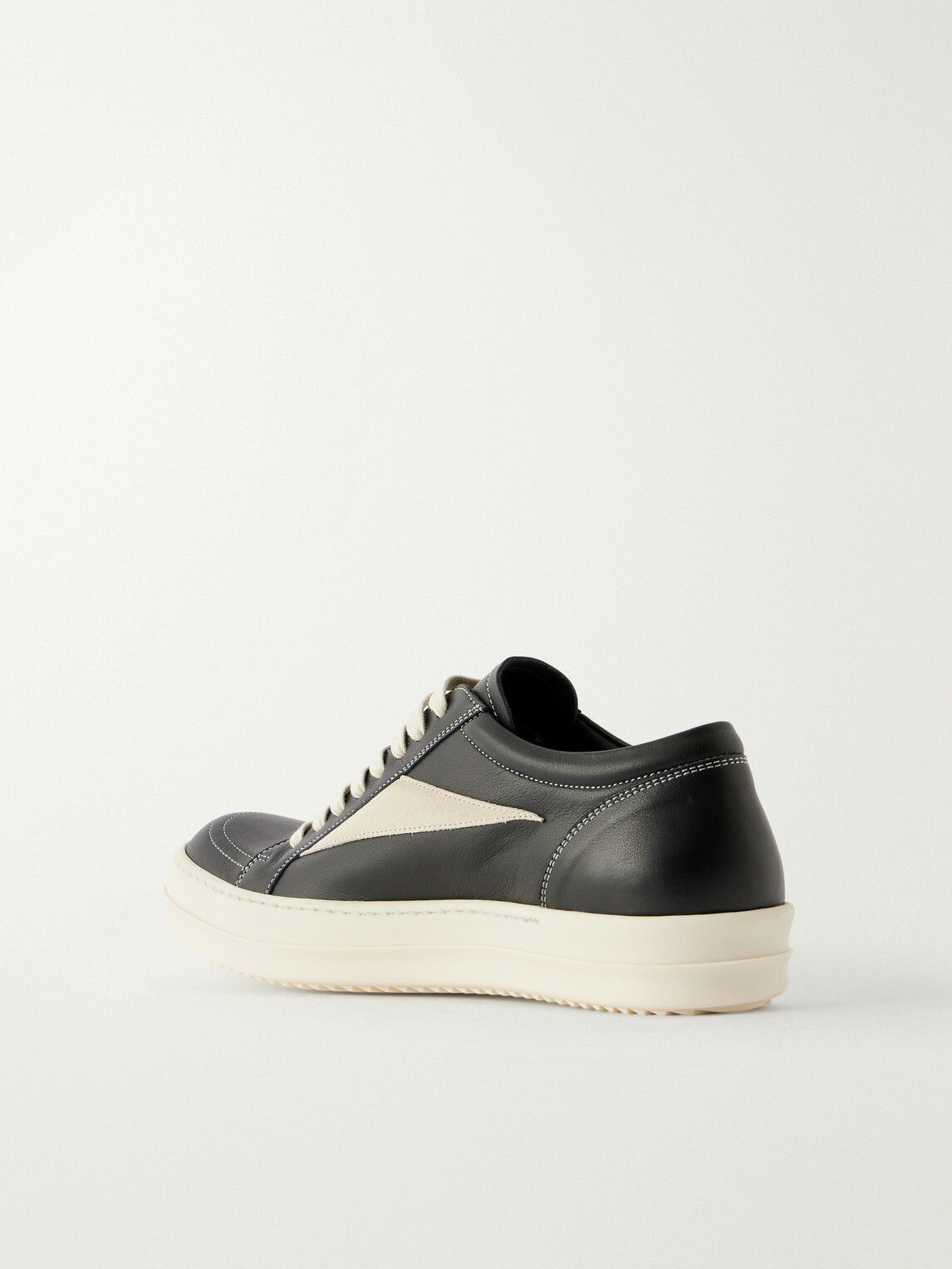 Rick Owens - Vintage Suede-Trimmed Leather and Rubber Sneakers - Black