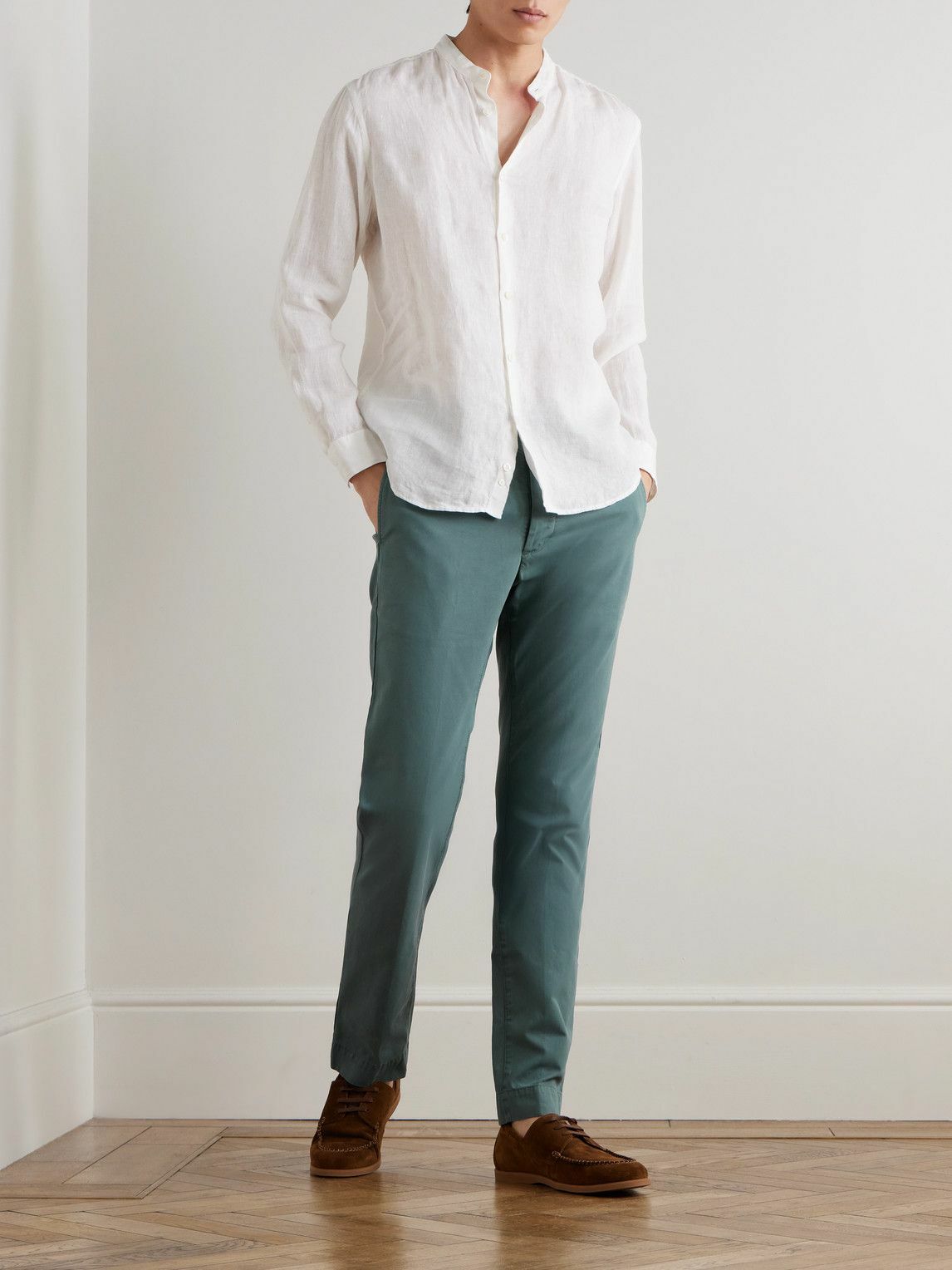 Sid Mashburn - Field Slim-Fit Tapered Garment-Dyed Cotton-Twill Trousers - Blue