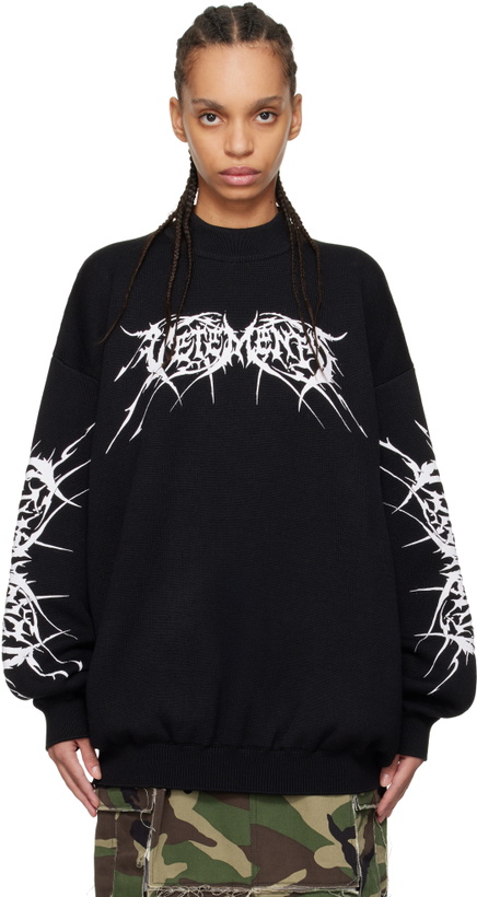 Photo: VETEMENTS Black Metal Logos Sweater