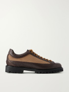 Aimé Leon Dore - Field Textured Leather-Trimmed Mesh Hiking Boots - Brown