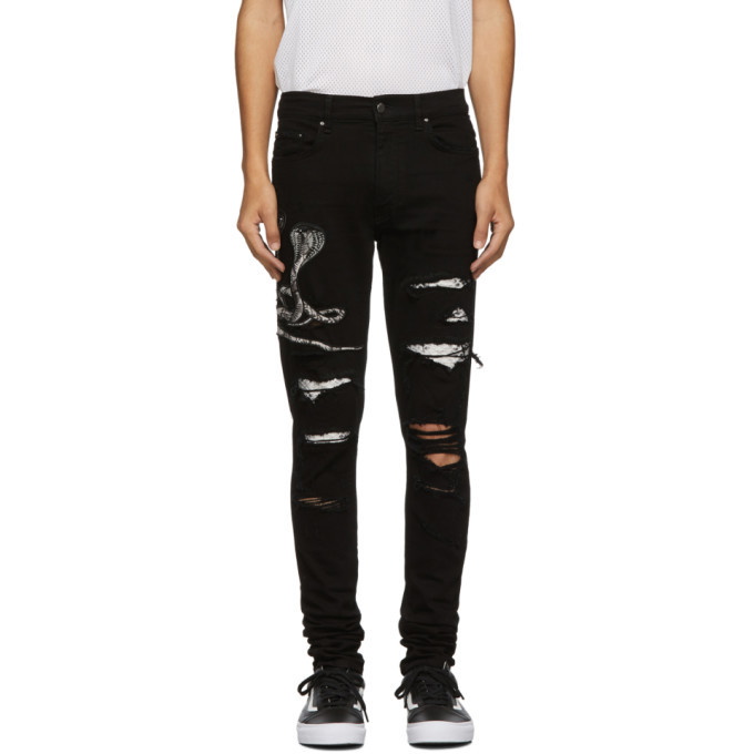 Photo: Amiri Black Snake Patch Jeans