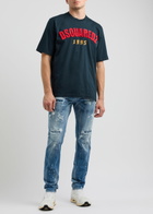 DSQUARED2 Logo-appliquéd Cotton T-shirt Navy