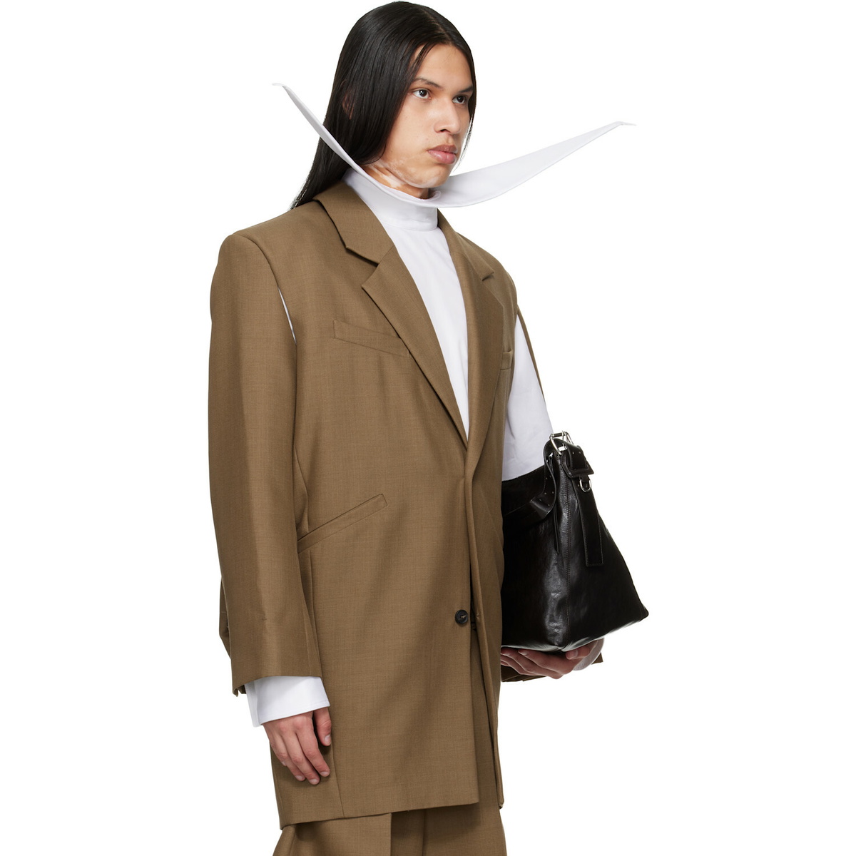 EGONlab Brown Curved Vent Blazer