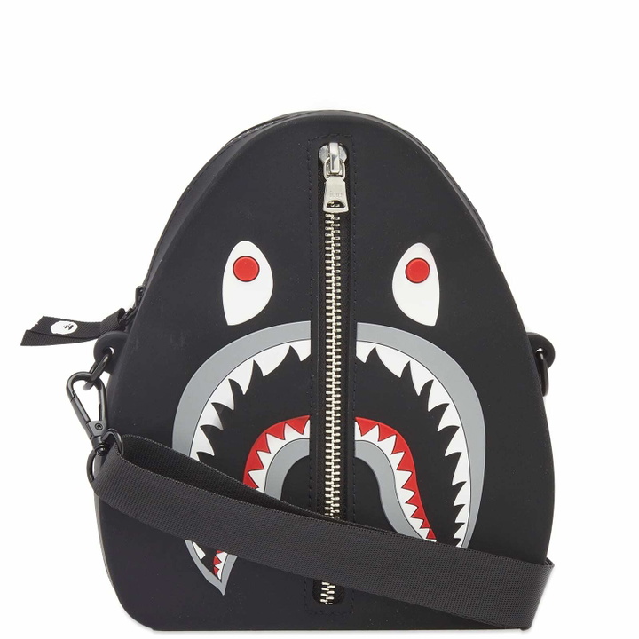 Photo: A Bathing Ape Men's Bape Shark Silicon Shoulder Bag in Black 