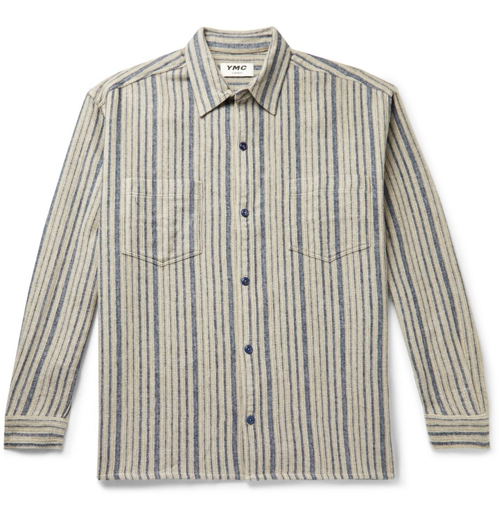 Photo: YMC - Andre Striped Cotton-Blend Shirt - Neutrals
