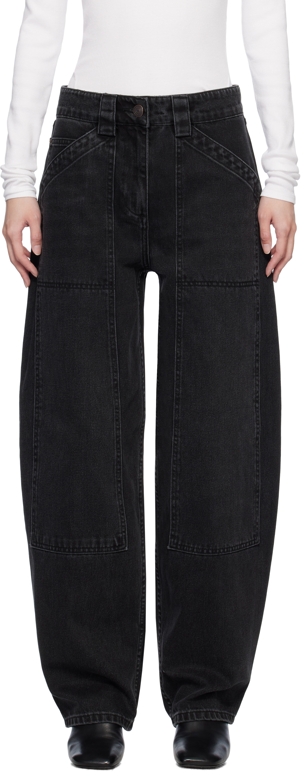 CO Black Denim Patch Pocket Jeans