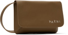 Marni Taupe Marni Mending Embroidery Leather Shoulder Bag