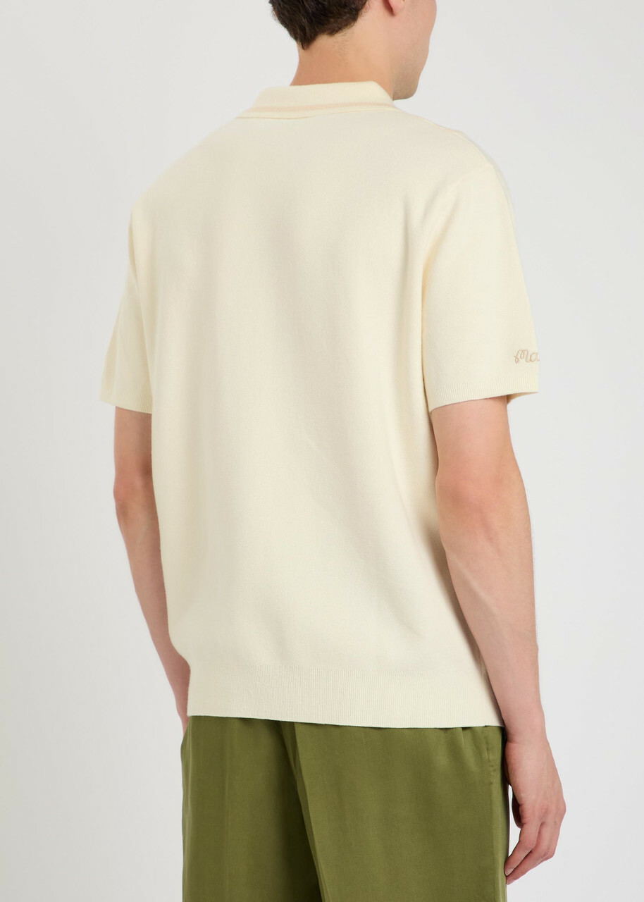 Malbon Habana Patterned Cotton-blend Polo Shirt Cream