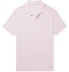 Officine Générale - Simon Garment-Dyed Linen Polo Shirt - Purple