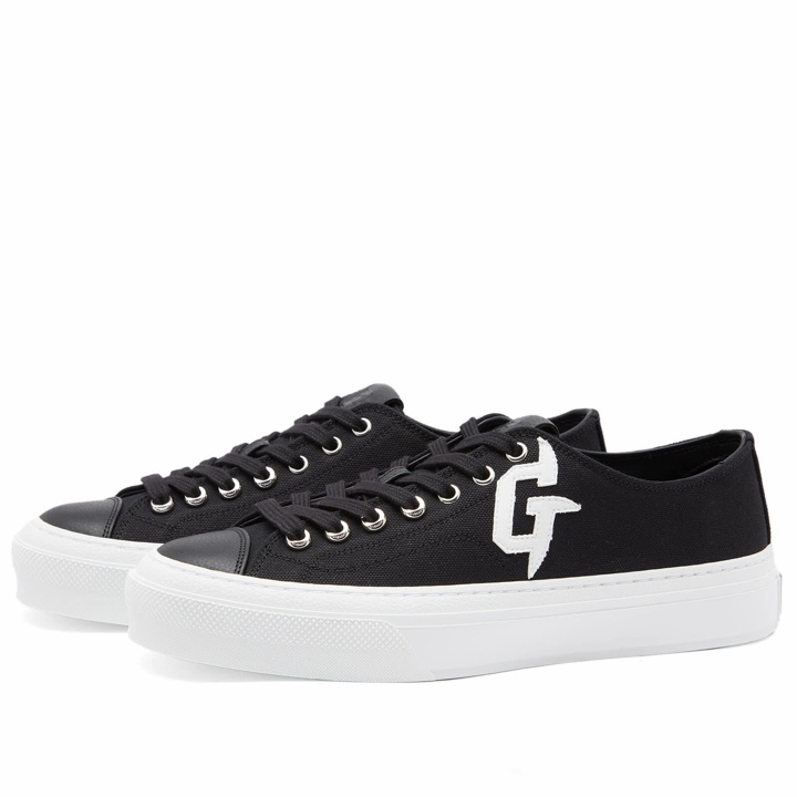 Photo: Givenchy Men's G Logo City Low Sneakers in Black/White