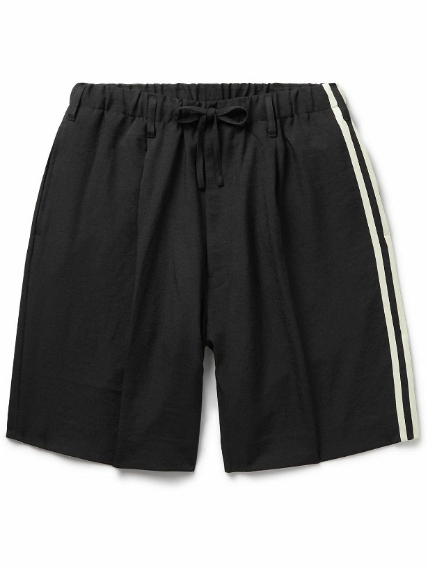 Photo: Y-3 - Wide-Leg Striped Ripstop Drawstring Shorts - Black
