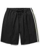 Y-3 - Wide-Leg Striped Ripstop Drawstring Shorts - Black