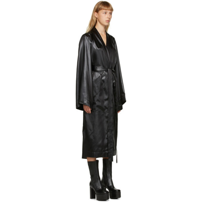 Rick Owens Black Satin Dagger Robe Rick Owens