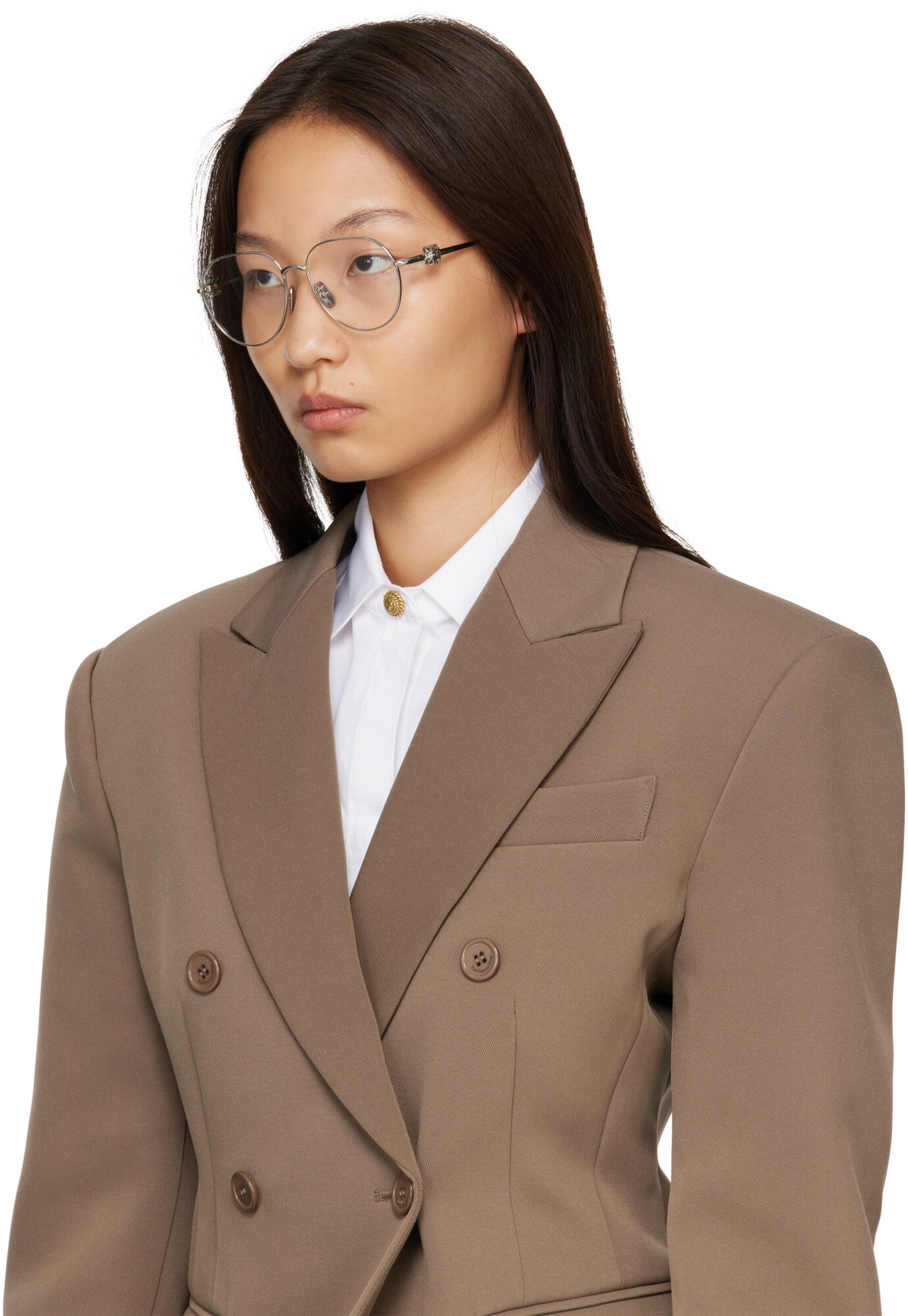 LOEWE Silver Anagram Aviator Glasses