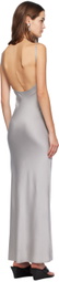 ST. AGNI Gray Low Back Maxi Dress