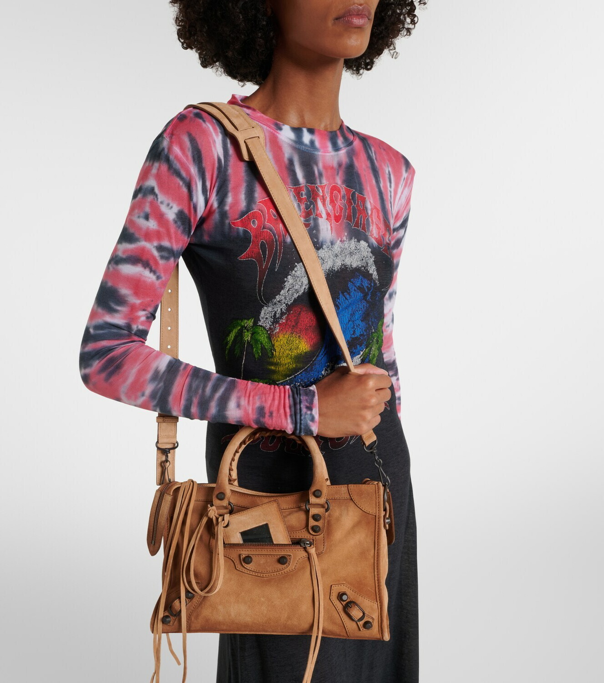 Balenciaga Le City Small suede tote bag