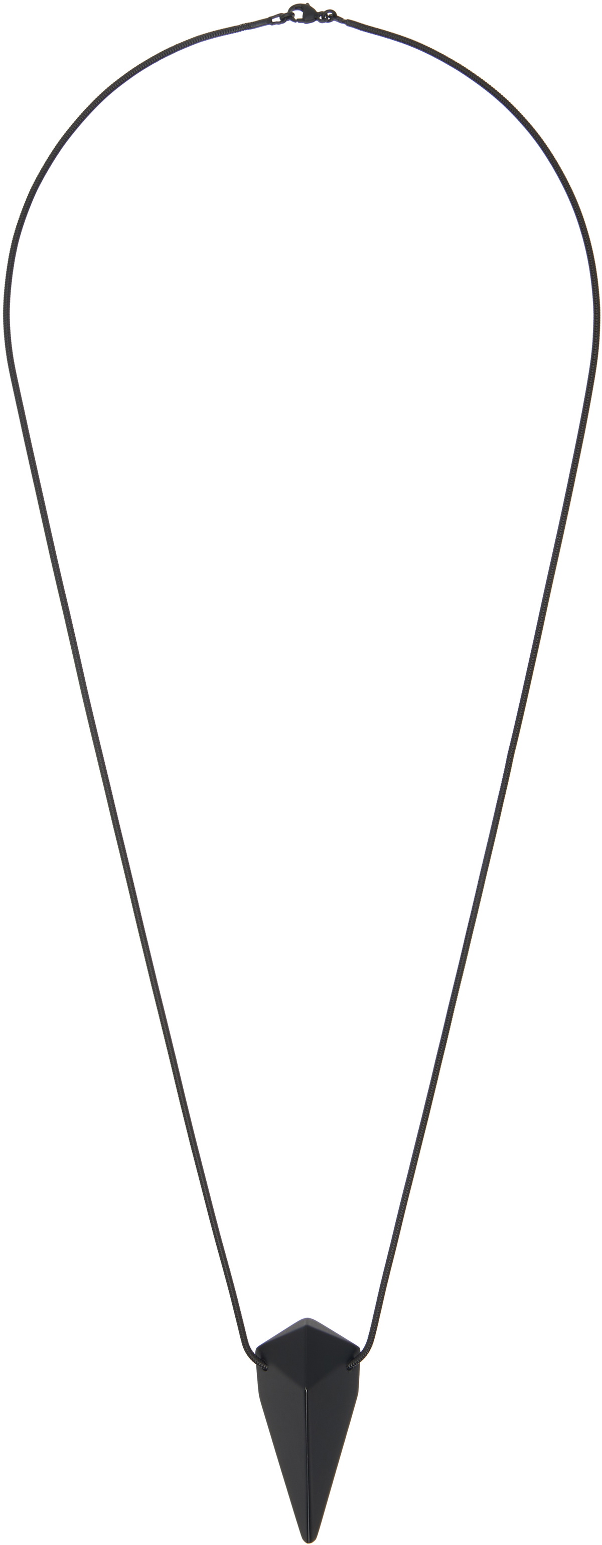 Rick Owens Black Hollywood Pyramid Charm Necklace