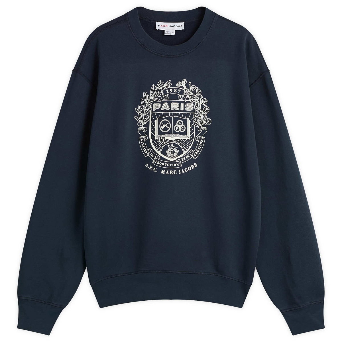 A.P.C. Men's x Marc Jacobs The Paris Crew Neck Sweatshirt in Dark Navy