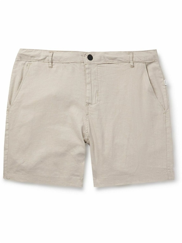 Photo: Onia - Traveler Straight-Leg Linen-Blend Bermuda Shorts - Gray