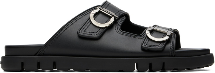 Photo: Ferragamo Black Double-Strap Sandals