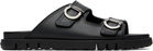 Ferragamo Black Double-Strap Sandals