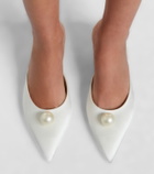 Magda Butrym Faux pearl satin mules