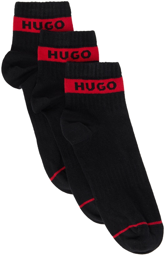 Photo: Hugo Three-Pack Black Socks