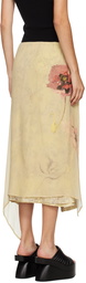 Dries Van Noten Beige Draped Midi Skirt