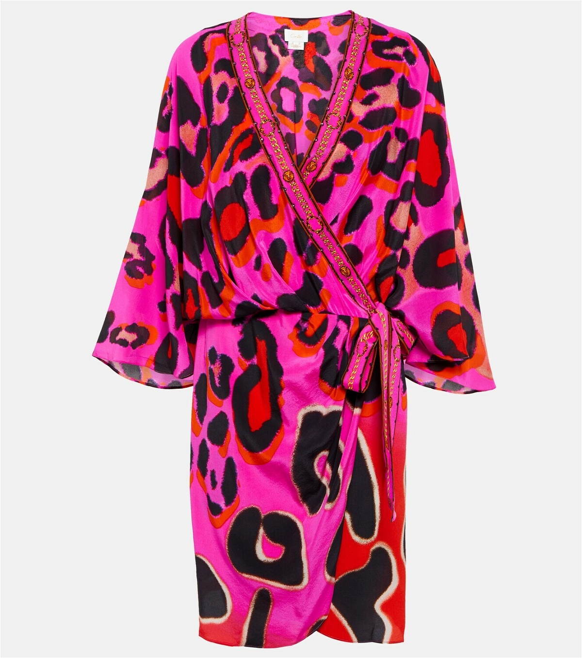 Camilla Giraffe-print silk wrap dress