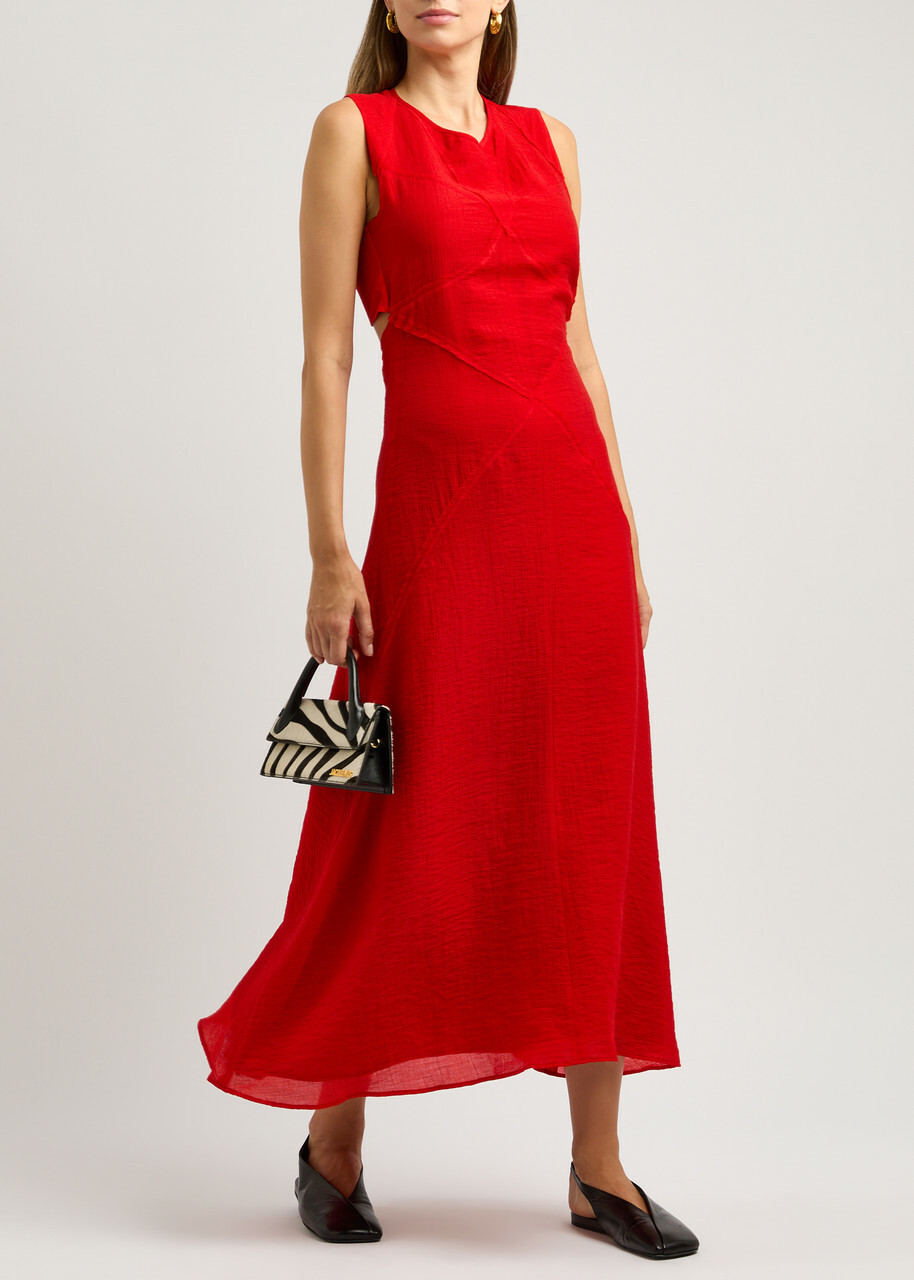 Rejina Pyo Sadie Open-back Midi Dress Red