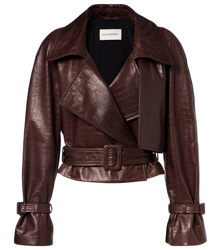 Photo: Nour Hammour Hatti croc-effect leather jacket