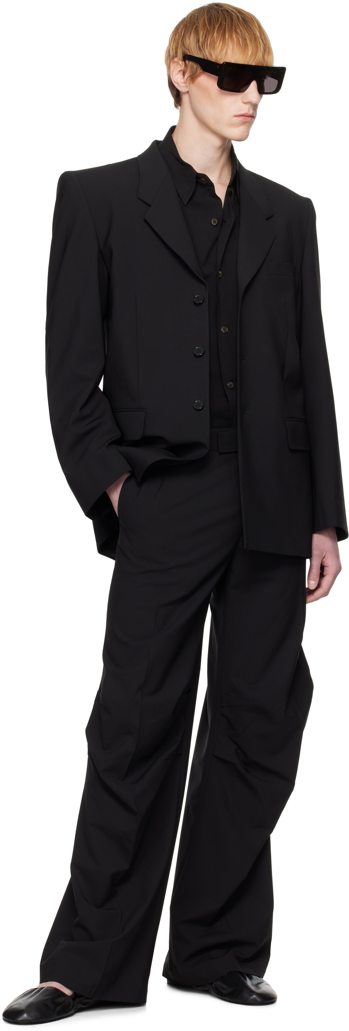 ALAINPAUL Black Single Breasted Tailored Blazer