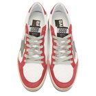 Golden Goose White and Red Ball Star Sneakers