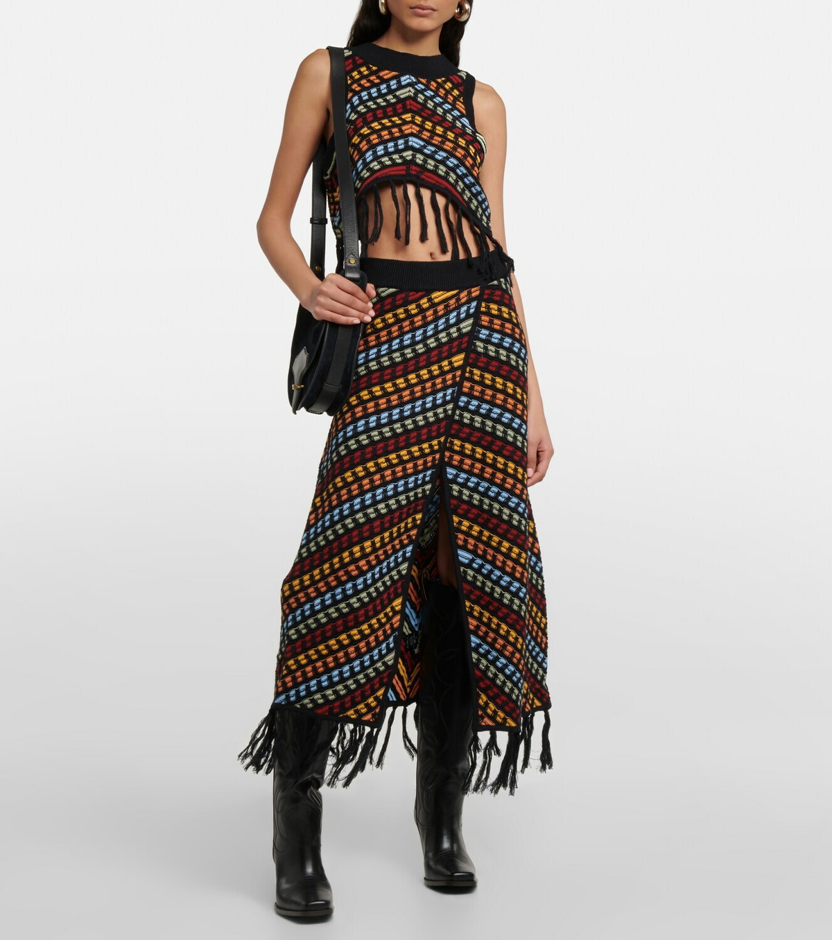 Dodo Bar Or Nili fringe-trimmed cotton cropped top
