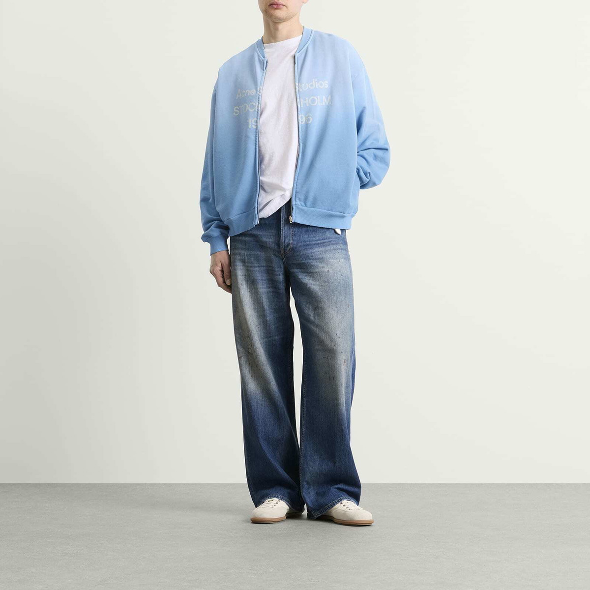 Acne Studios Men's Fiah Zip 1996 Bomber Jacket in Cornflower Blue