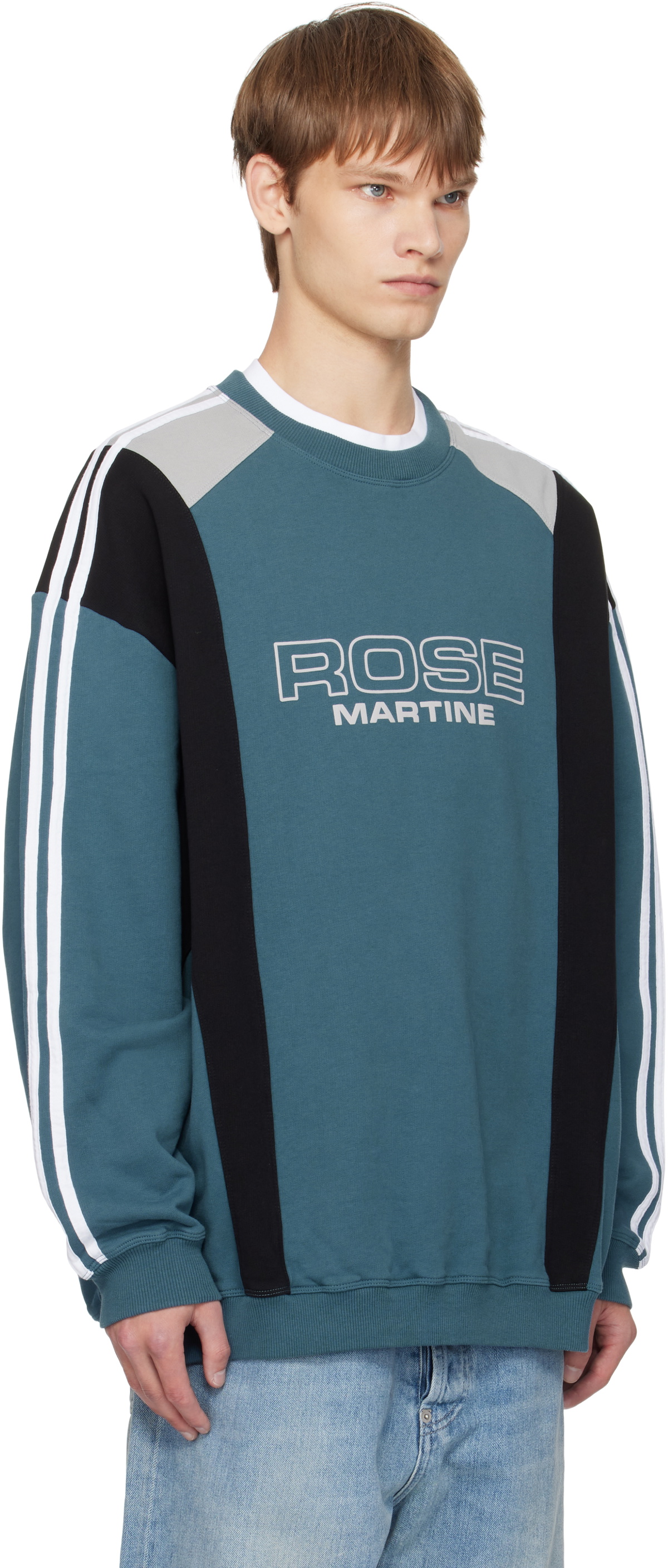 Martine Rose Blue Panelled Sweatshirt