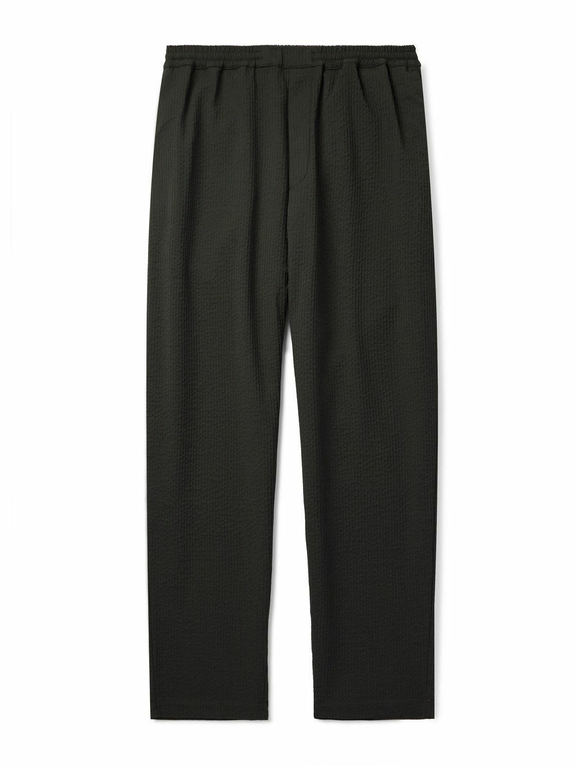 A Kind Of Guise - Banasa Tapered Wool-Seersucker Trousers - Green