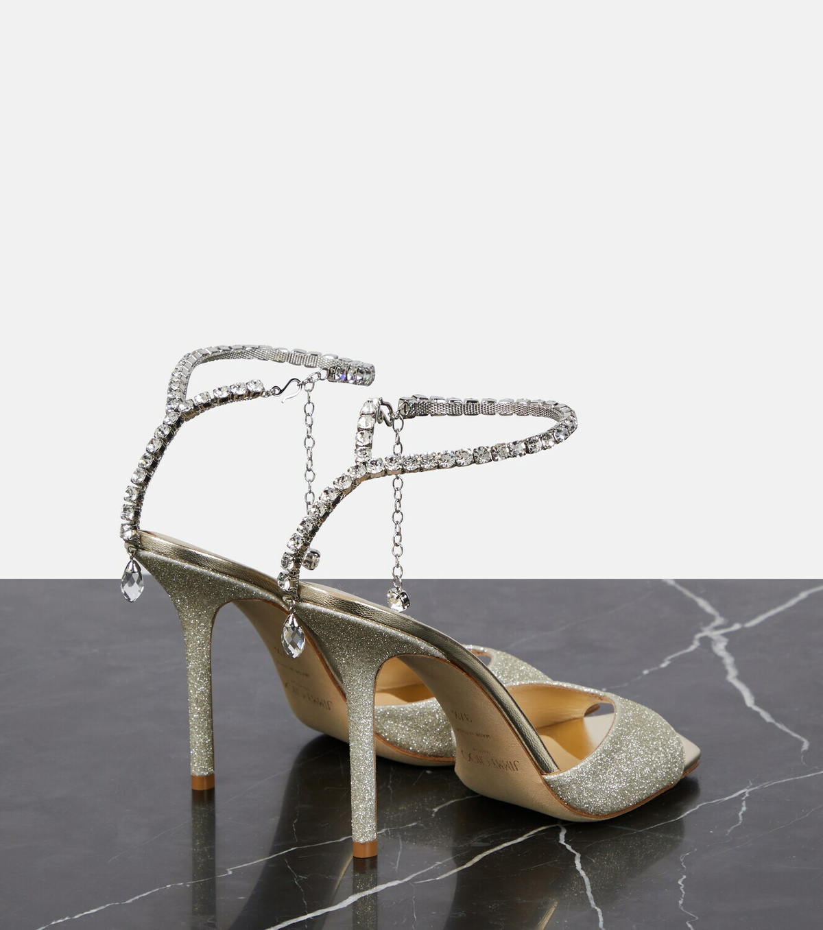 Jimmy Choo Saeda 100 embellished glitter sandals