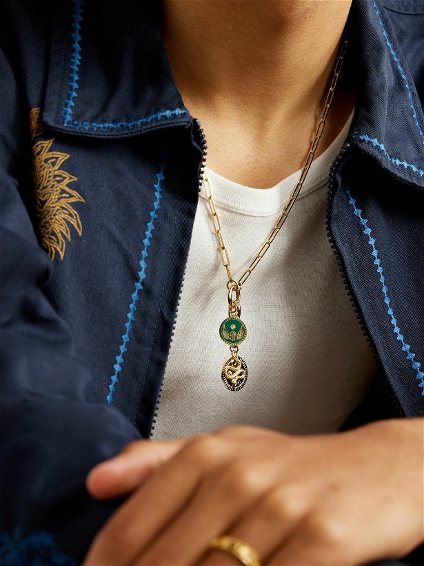 Photo: Foundrae - Classic 18-Karat Gold and Enamel Chain Necklace