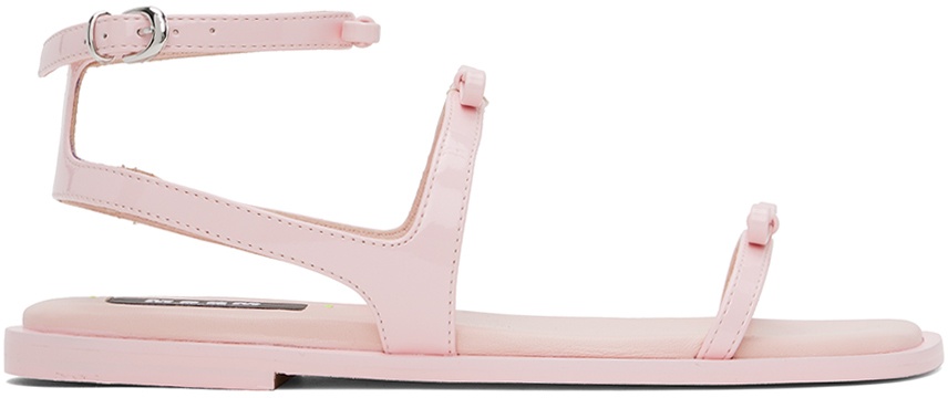 MSGM Pink Bow Flat Sandals MSGM