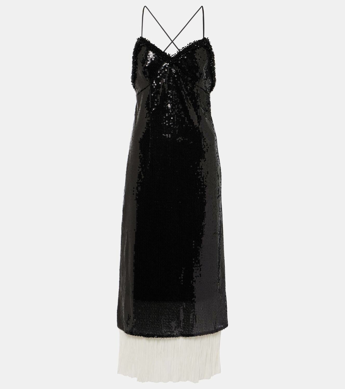 Xu Zhi Sequined organza midi dress