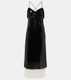 Xu Zhi Sequined organza midi dress