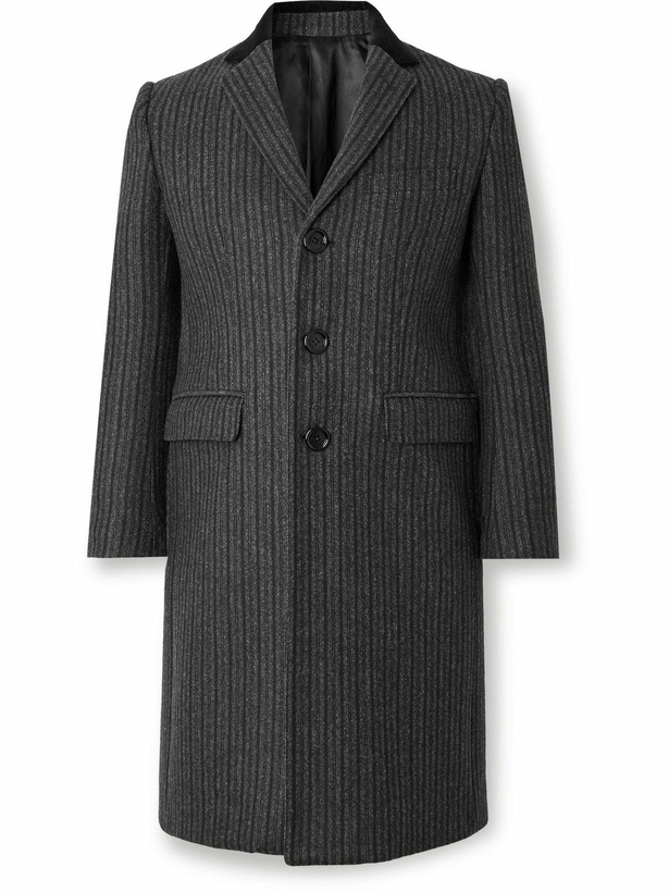 Photo: CELINE - Chesterfield Striped Wool Coat - Gray