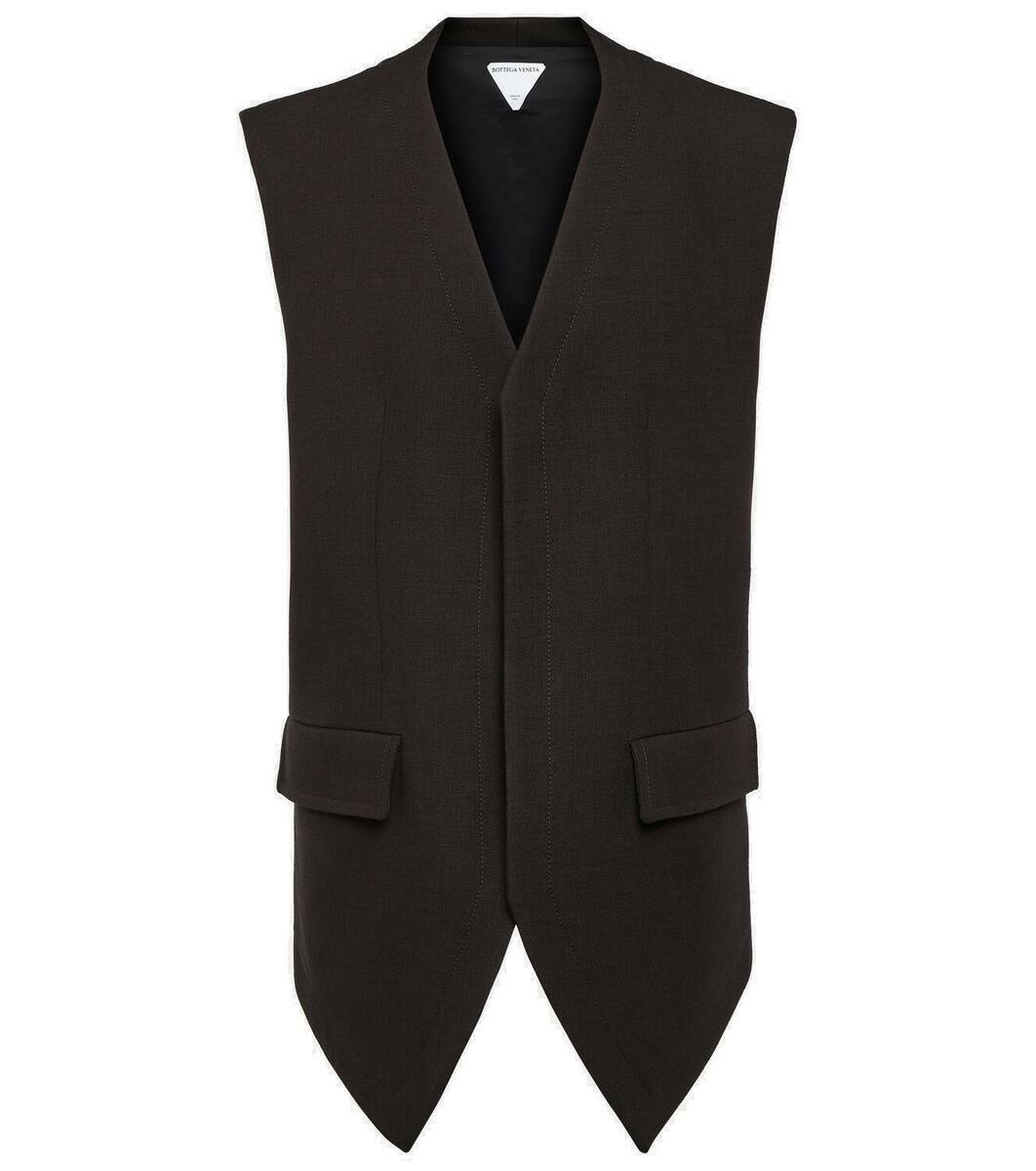 ベスト・ジレ BOTTEGA VENETA Multi-layered wool vest 835294V4CB01307 Bottega Veneta Tie-detail striped wool vest Bottega Veneta