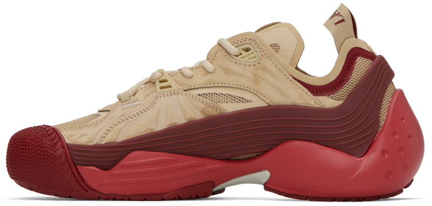 Lanvin Beige & Red Flash-X Sneakers
