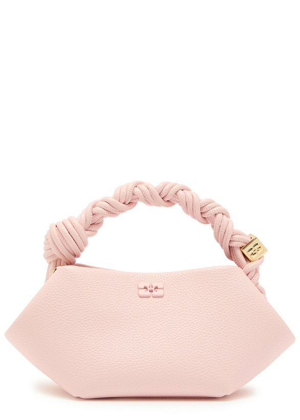 Photo: Ganni Bou Mini Grained Leather top Handle bag - Pink - One Size