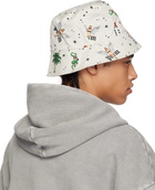 Palm Angels Off-White Pin Up All Over Bucket Hat