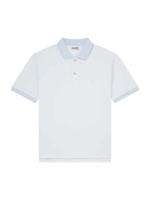Photo: Jil Sander - Logo-Embroidered Cotton-Piqué Polo Shirt - Blue